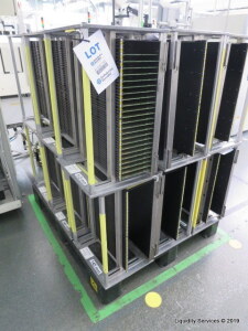 Eighteen 145mm Adjustable PCB Magazines To include ESD pallet