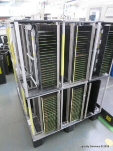 Eighteen 145mm Adjustable PCB Magazines To include ESD pallet