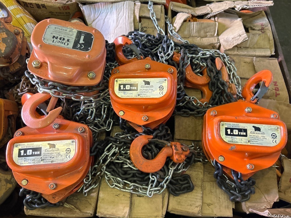 NEW and USED Chain Blocks (0.5, 1, 2, and 3 Tons) DAESAN; DAEKYUNG; ONE/1